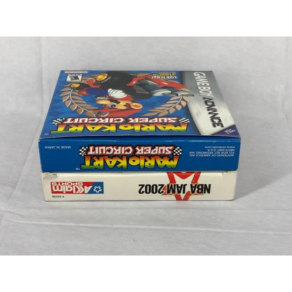 Mario Kart Super Circuit NBA Jam 2002 Nintendo Game Boy Advance GBA Box ONLY Lot